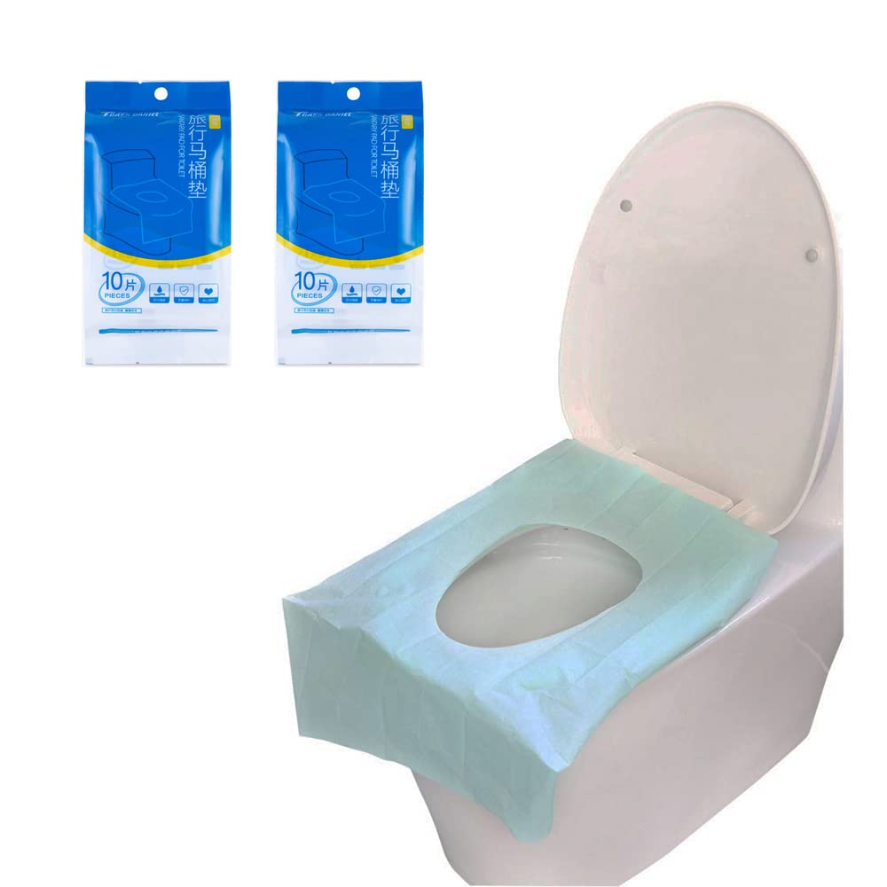 Toilet Seat Covers Disposable,AMTOL 20 PCS Toilet Seat Covers for Travel Accessories, Extra Large Water Proof Toilet Mats Covers for Woman,Kid,Adult Potty Training