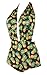 Cocoship Black & Pineapple Print Retro One Piece Backless Bather Swimsuit Pin Up Swimwear Maillot XXXL(FBA)
