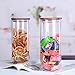 KKC Borosilicate Glass Canister with Airtight Lid,Cereal and Overnight Oats Container Jar, Glass Nuts Storage Container,Tall Candy Jar with Wood Lid,Wooden Lid Jar,Sealed Glass Cannister,47 Floz