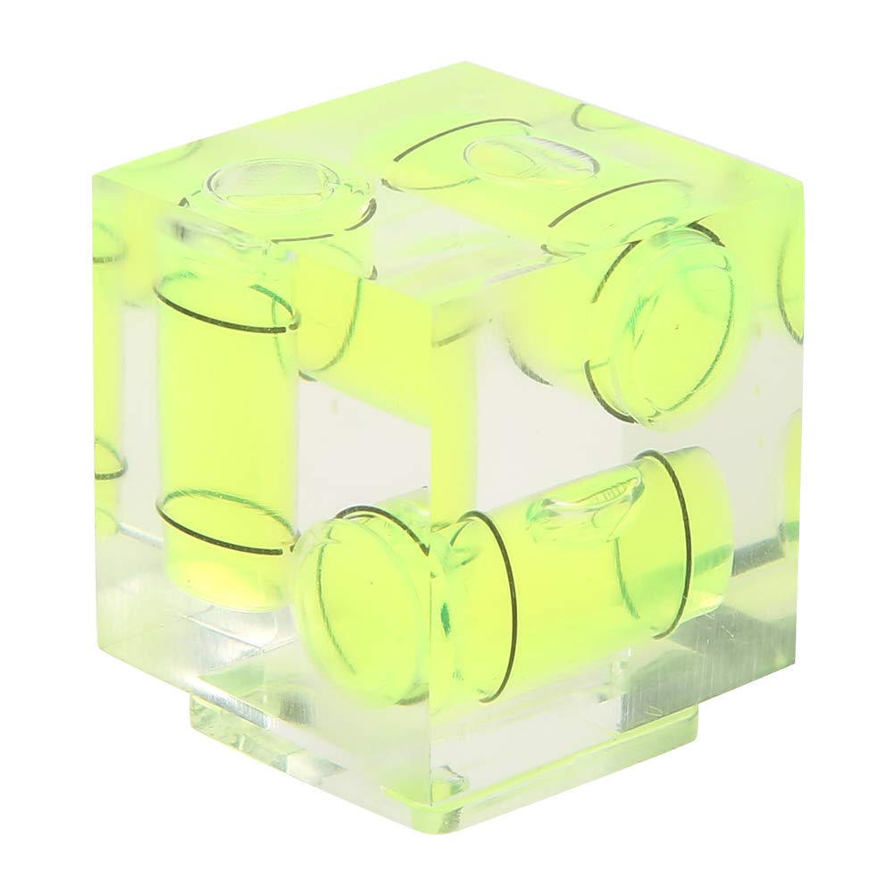 Akozon Cold Shoe Level, Triple 3 Axis Cold Shoe Bubble Spirit Level Cold Shoe Bubble Level Camera Cold Shoe Cover Three-Dimensional Square 3-Axis Bubble Air Level Universal for Digital Camera