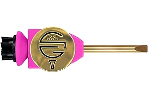 Skinny Golf Pocket Caddie | The Ultimate 4-in-1 Golf Tool | with Scrub Brush, Brass Tip Groove Cleaner, Divot Repair & Ball Marker | Fits Easily in Your Pocket | Holds Any Ball Marker