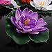 Sealike 4 Pcs Artificial Floating Foam Lotus Flower Pond Decor Water Lily with Stylus