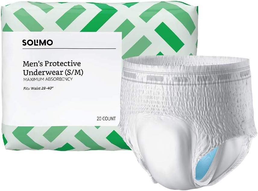 Amazon Brand Solimo Incontinence Underwear for Men, Small