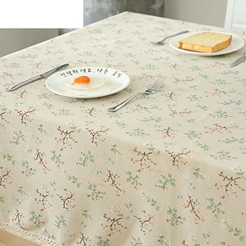 Cloth Pastoral Small Fresh Rectangular Coffee Table Cloth,TV Round Table Side Table Cloth-F 100x150cm(39x59inch)