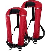 2Pcs/pack USCG Type V Approved Automatic Inflatable Life Jacket Vest with 33gram Cartridge for Adult