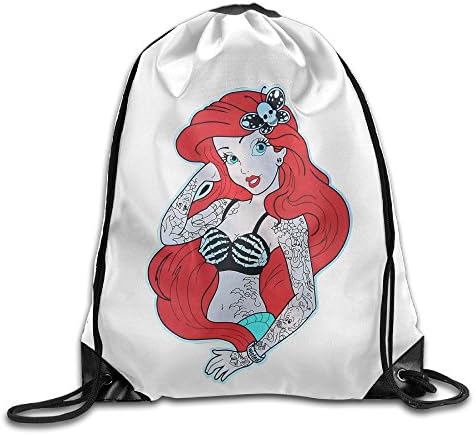Unisex Drawstring Backpack Twisted Ariel Little Mermaid Tattoo Cool Backpacks