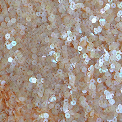 3mm Sequins Flat Round Peach Orange Pink Semi Frost Rainbow. Made in USA