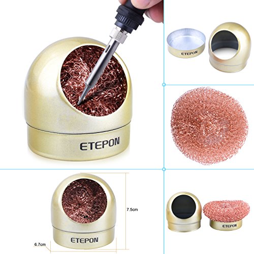 Etepon 3-in-1 Soldering Iron Assist Tool Solder Iron Accessories Kit Electronics With 170II Micro-Shear Wire Flush Cutter Pliers, Rosin Solder Flux Paste, Wire-Type Welding Tip Cleaner Ball Holder
