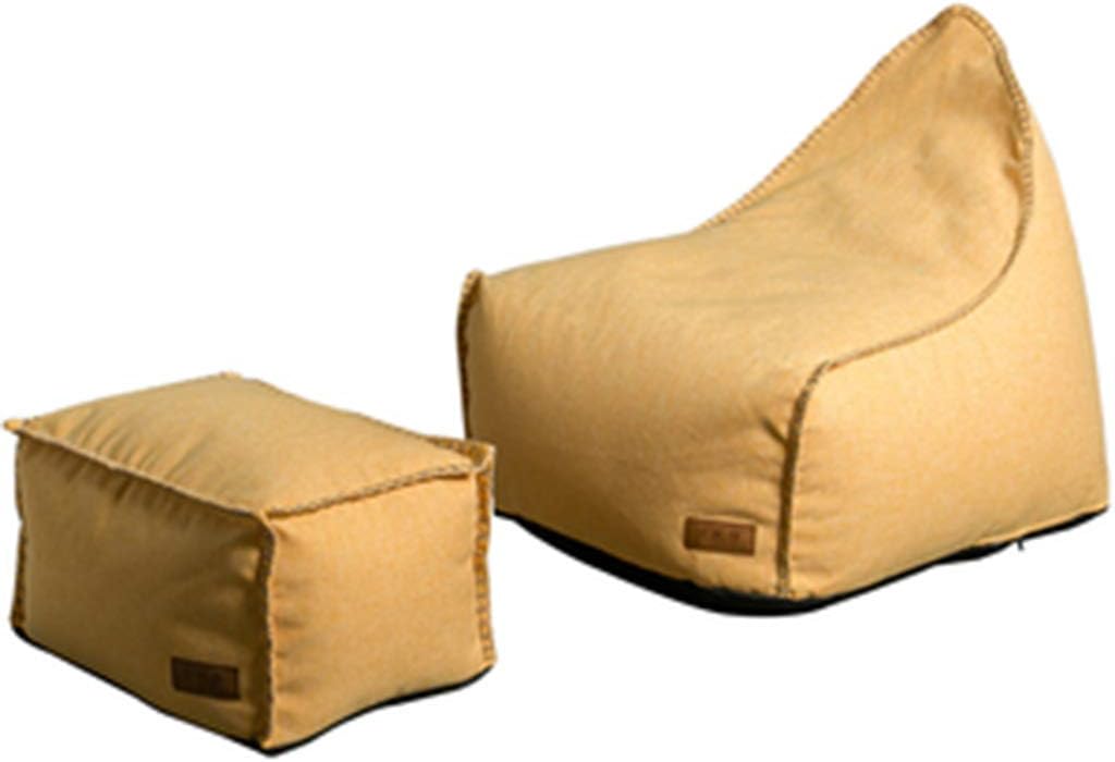 Kitzen Lounger Sofa Beanbag Chair - with Pedals Foldable Floor Chair Sofa Adult Highback Lounger Cushion,Yellow