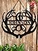 PK Décor Deer Antler Wall Decor with Family Last Name Initial, Custom Buck Metal ACM Sign, Deer Hunter Gifts for Men and Women, Mancave, Hunting Club, Rustic Wedding Gift (Split Letter)
