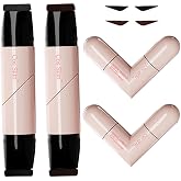 Dulele 2Color Rotating Eyeliner Stamp Pen,Dual-Ended Winged Eyeliner Pencil | Liquid Eye Liner Pen with L/R Markings, Waterpoof &amp; Smudge-Proof, Foldable Lazy Cat Eye Tool for Beginners, Black &amp; Brown