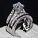Clearance ! 2-in-1 Womens Vintage White Diamond Silver Engagement Wedding Band Ring Set Valentine's Festival Gifts for Boyfriend Girlfriend (US Size)