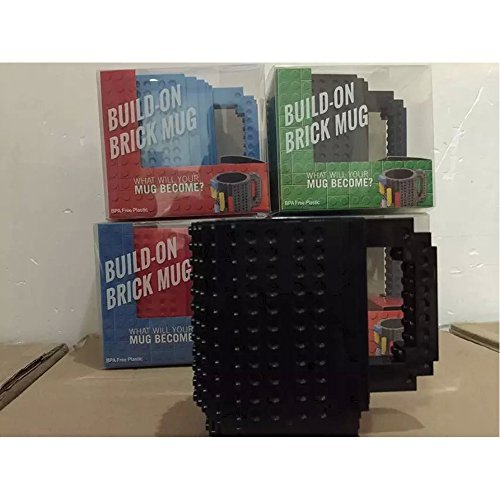 HOMEAN Blocks Mug Coffee Cup Build on Brick Block Coffee Tea Beverage Mug Cup Creative Funny Tea Cup block (black) Home & Kitchen, Kitchen & Dining, Travel & To-Go Drinkware, Commuter & Travel Mugs