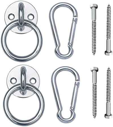 Hammock Hooks Yoga Hanging Kit 600 LB Capacity Heavy Duty Suspension Ceiling Hanger, Spring Snap Hooks and Lag Screws