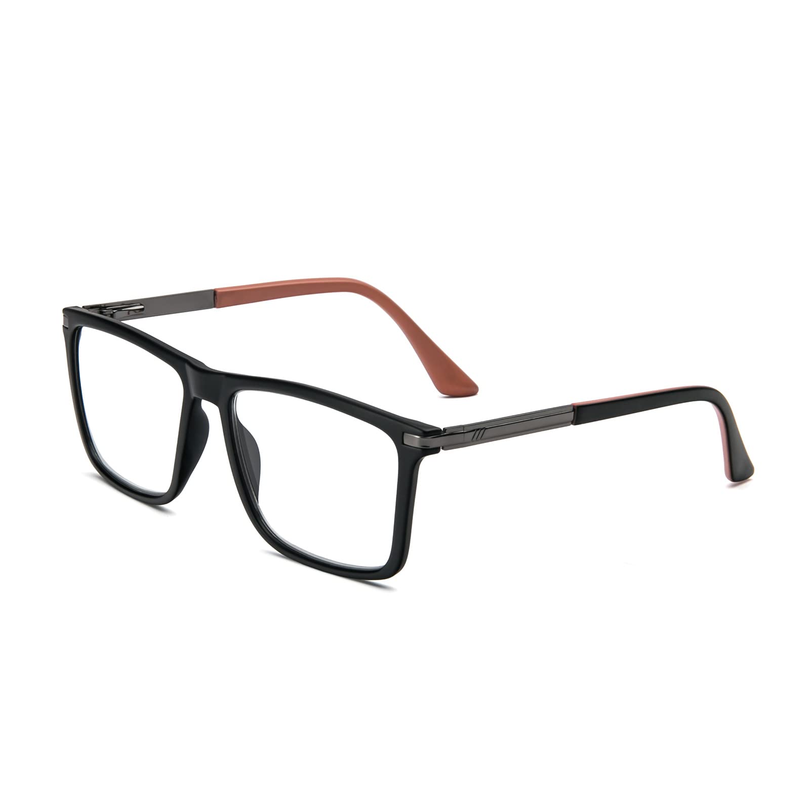 KoKoBin Reading Glasses Anti-Blue Light for Men and Women Blue Light Filter Computer Reading Aid Spring Hinge Metal Full Screen Glasses, orange