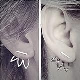 Leiothrix Aesthete Alloy Golden Lotus Shape Earrings for Women and Girls Apply to Wedding Party Casual