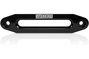 STEGODON 10" Aluminium Winch Hawse Fairlead Black Finish Cast Iron for Synthetic Rope Winch 8000-13000LBS Winch(All Black)