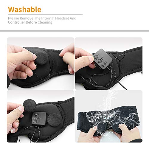 Sleep headphones With Timer ,Bluetooth 5.0 Wireless 3D Eye Mask, Bluetooth Sleep Mask with Built-in Sponge Speakers for Side Sleepers, Wireless Sleep Headphone for Sleeping, Air Travel, Meditation