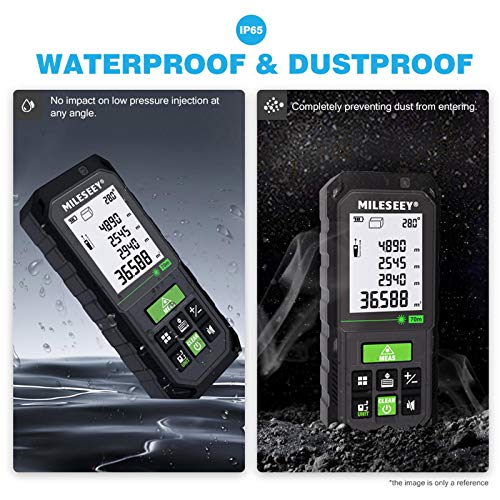 MiLESEEY Laser Measure 131Ft, Green Laser Measuring Device with Angle