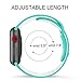 GHIJKL Sports Band Compatible for Apple Watch 38mm 40mm, Soft Silicone Replacement iWatch Wristband Compatible for Apple Watch Sport, Series 1, 2, 3, 4-Teal/White-38mm, 40mm