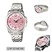 Casio Women's LTP1314D-5AV Silver Stainless-Steel Quartz Watch with Pink Dial