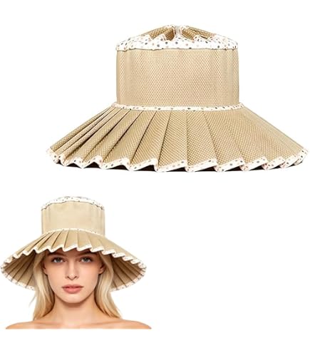 Women's Lorna Murray Hat Straw Bucket Reversible Pleated Sun Hat