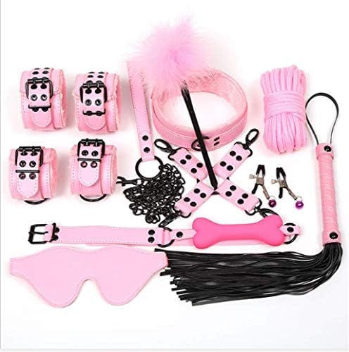 PU Leather Set Toy Suit 10 PCS Soft and Comfortable Plush Kit Special Bundled Set for Him or Her (Pink)