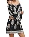 ZANZEA Women's Bohemian Neck Tie Vintage Floral Print Off Shoulder Loose Mini Dress