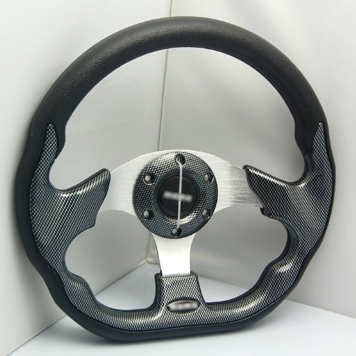 Wotefusi Car New 13 inches Inch 320mm Aluminum Sport Race Racing Steering Wheel with Horn Button Pu Carbon Fiber Color