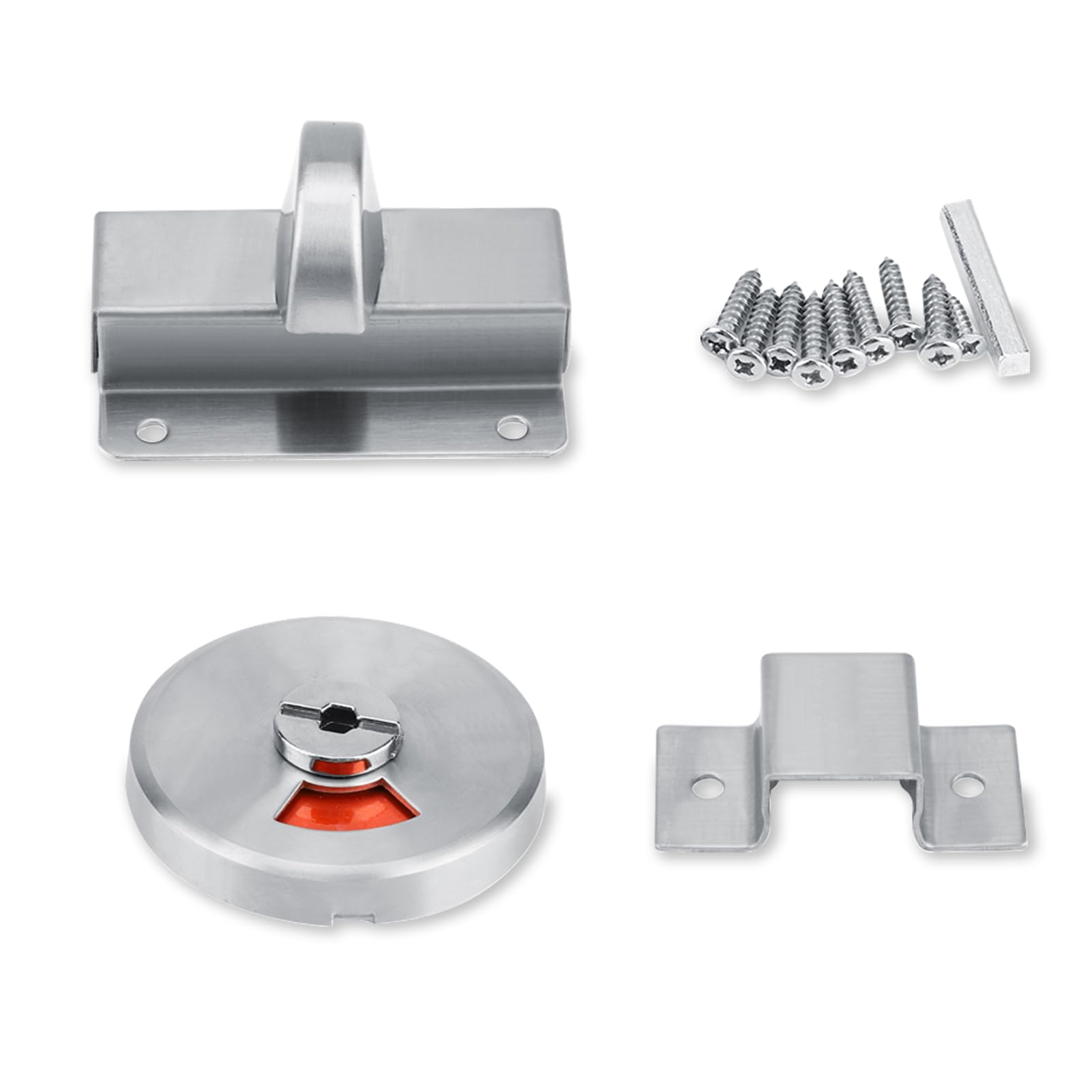 Cyrank Indicator Door Lock, Privacy Door Bolt Latch Vacant Engaged Indicating Lock Privacy Partition Door Lock Latch for Public Toilet WC Restroom