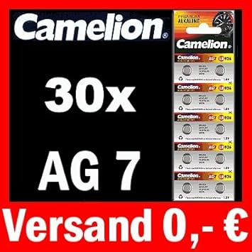 30 x AG7 LR57 KNOPFZELLEN 195 395 GP91A SR927W CAMELION