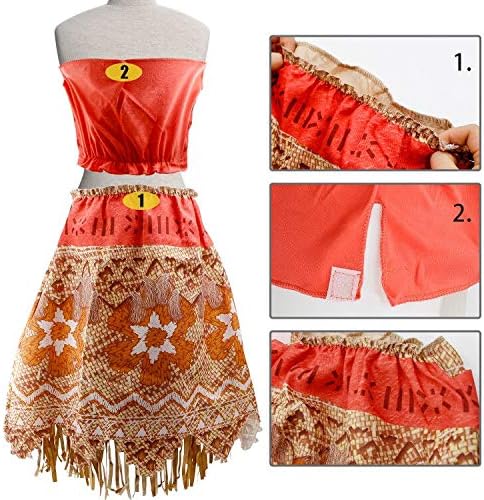 Riorand Vestito Vaiana Moana Abito Costume Principessa Vaiana Collana Per I Capretti Delle Ragazze 2 Anni 100 Amazon It Abbigliamento