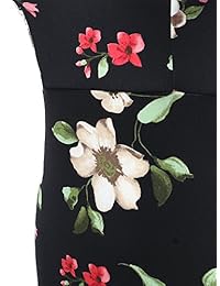 Fabricado por Emma Scuba Vestido sin mangas con estampado floral, parte delantera con cuello en U