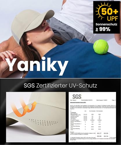 YANIKY Baseball Cap Men Women Summer Baseball Cap with UV Protection Breathable Sports Cap Outdoor Sun Hat Adjustable Quick-Drying Running Hat