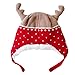 Home Prefer Baby Girls Boys Kids Christmas Hats Soft Cotton Knitted Cap Cute Elk Horn Winter Hat Red L