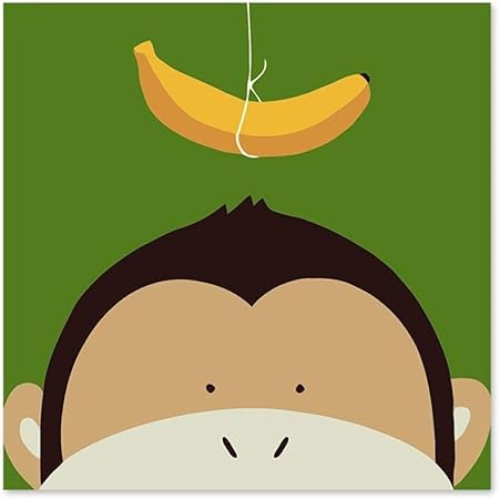 Khgahd Pintura Digital Mono De Dibujos Animados Platano Simple Para Colorear Para Ninos Pintura Decorativa Diy Dibujo Para Colorear Por Numeros En Kits De Lona Acrilico Without Frame 40x40cm Amazon Es Hogar