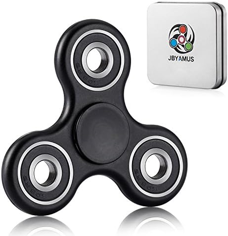 JBYAMUS Fidget Spinner Toy Ceramic Bearings Stress Reducer Perfect For ADD, ADHD, Anxiety, Hand Spinner EDC Focus Toy for Kids &amp; Adults (Black)