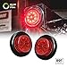 2pc 2" Red Round Trailer LED Marker Lights [DOT Approved] [Reflector Lens][10 LED] [Grommet] [Flush-Mount] [Waterproof IP67] Marker Lights for Trailer Truck primary