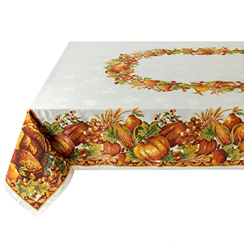 Benson Mills Harvest Splendor Engineered Stampato tovaglia, Cotone, Cream, 60 by 120
