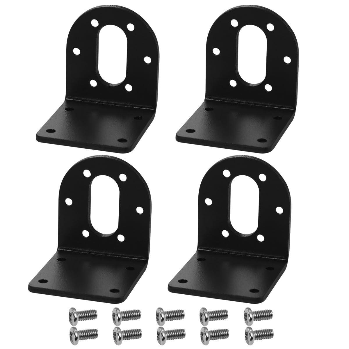 4pcs DC Gear Motors Mounting Bracket, L-Shape Fixed Seat Reduction 90 Degree Angle Bracket Motor Holder Metal Small Motor Mounting Bracket