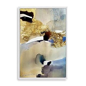 SIGNFORD Framed Canvas Home Artwork Decoration Golden Abstract...