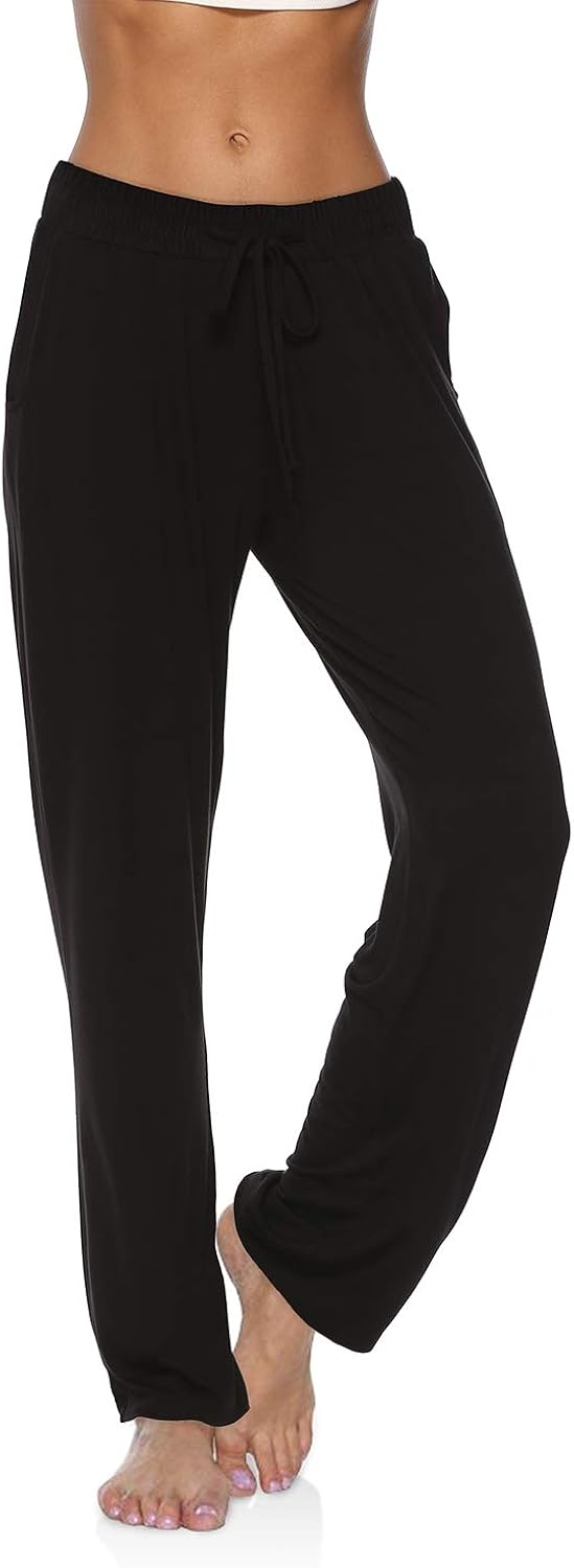 DIBAOLONG Womens Yoga Pants Wide Leg Comfy Drawstring Loose Straight Lounge Running Workout Legging: Clothing