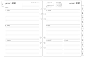 newestor 2026 Weekly & Monthly Planner Refill for A5 Ring Binder, Jan 2026 to Dec 2026, 5-3/4" x 8-1/4", 6-Hole Punched