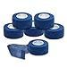 Syshion Self Adherent Cohesive Wrap Tape - 1 Inches X 6 Rolls - Non-Woven Elastic Sports Finger Safety Bandage (Navy Blue)