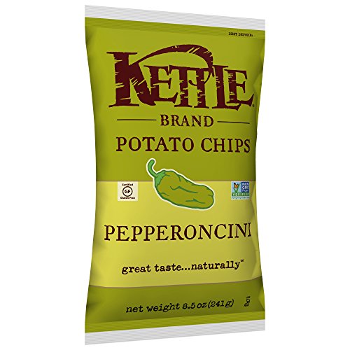 Kettle Brand Potato Chips, Pepperoncini, 8.5 Ounce (Pack of 12
