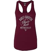 Harley-Davidson Women's Classic Ride Racerback Cotton Tank Top, Maroon