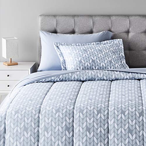 Amazon-Basics-5-Piece-Light-Weight-Microfiber-Bed-In-A-Bag-Comforter-Bedding-Set-Twin-Grey-Leaf