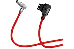 Alvin's Cables Right Angle 2 Pin Male to D-Tap Power Cable for Teradek SmallHD Z-CAM Blackmagic Pyxis, 45cm|18inches, Ultra S
