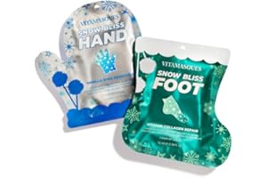 Vitamasques Holiday Snow Bliss Hand & Foot Mask Set - Korean Skin Care for Dry Cracked Feet & Hands - Spa Gifts, Stocking Stuffers for Teen Girls & Party Favors for Women