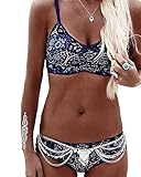 Chenghe Womens Bohemian Floral Spaghetti Strap Bikini